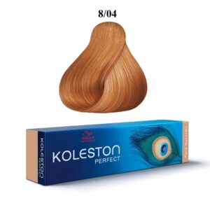 wella professionals, koleston perfect, tinta per capelli permanente, 8/04 light blonde copper natural, 60 ml