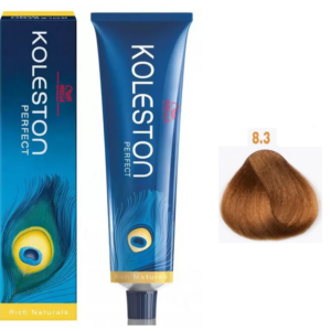 wella professionals, koleston perfect, tinta per capelli permanente, 8/3 light blonde gold, 60 ml