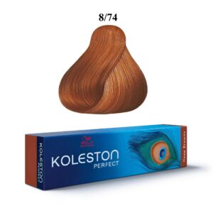 wella professionals, koleston perfect, tinta per capelli permanente, 8/74 light blond chestnut red, 60 ml