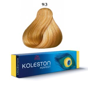 wella professionals, koleston perfect, tinta per capelli permanente, 9/3 very light blonde gold, 60 ml